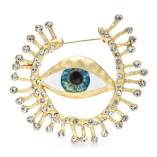 Big Blue Eye Round Brooches Women Unisex New Design Charming Eyes Party Office Brooch Pin Gifts