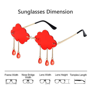 Cloud inside out Disco Sun Glasses Tassel Rimless sadness Eyewear