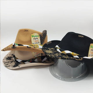 Retro Suede Fedora Hat Feather Accessories Fedora jazz Cap Panama Fashion Party Hats Autumn 2024