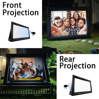 Outdoor Halloween Movie Night 14-30Ft Inflatable Movie Screen with Stand Frame Movie Screen Use in Combination with blower