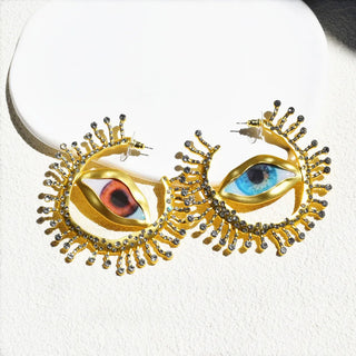 Baroque Style Vintage Alloy Big Eyes Dangle Earrings For Women Jewelry Fashion Exaggerated