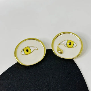 Baroque Style Vintage Alloy Big Eyes Dangle Earrings For Women Jewelry Fashion Exaggerated