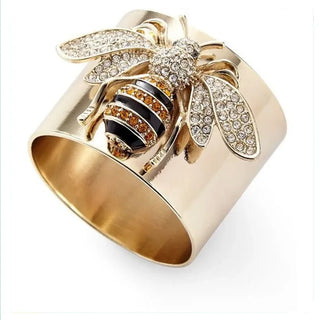 Vintage royal luxury fashion bee ring Gold Cuff