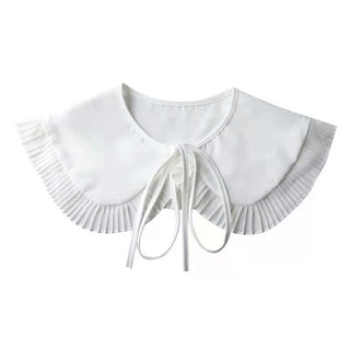Renaissance Tulle Ruffled Fake Collar Layered Mesh Clown Choker Lace-Up Ribbon Victorian Neck Ruff Shawl Cosplay Props