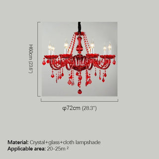 Fantasy European Luxury Crystal Pendent Lamp Red Wedding Room Living Room Restaurant Bedroom Villa Clothing Store KTV Chandelier