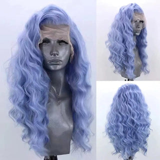 Colors Lace Front Wig Body Wave Blue Wig Natural Hairline Black Synthetic Lace Wigs Daily Use Cosplay Wig