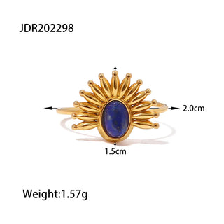 Devil's Eye Design Blue stones Stainless Steel 18K Gold Color