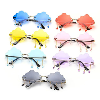 Cloud inside out Disco Sun Glasses Tassel Rimless sadness Eyewear