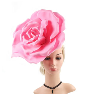 Exaggerated Rose Flowers Fascinator Hat Wedding Bridal Makeup Prom Photo Shoot Mardi Gras Headpiece