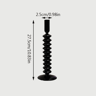 Black Glass unique Candle Holder Living Room Modern Halloween Decoration Table Creative Candlestick Glass Vase Bookshelf Decor