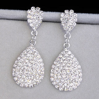 Pearl diamond drop Gold and silver Earrings Faux Pearl Crystal Statement Earrings Party Jewelry