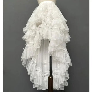 Gothic Lolita Layered Underskirt Sweet Princess Mesh High Low Ruffled Skirt