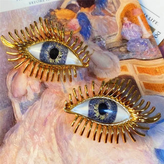 Third Eye Freshwater Pearl Tassel fashion cocktail Ring earrings face jewelry Halloween witch eye