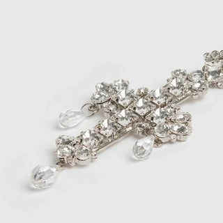 Fashion Water Drop Pendant Cross Earrings Jewelry Exaggerated Rhinestone Crystal Dangle Earrings Accessories