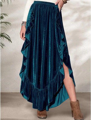 Victorian Skirts Women Medieval Renaissance Skirts Steampunk High Low Ruffle Skirt