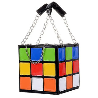 Chic Cubic Shape Box Handbags Designer Chains Totes Luxury Pu Leather Messenger Bag Ladies Personality Small Purses 2020