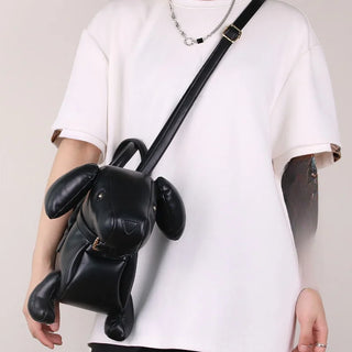 Women's Fashion Creative Design Cute Dachshund Handbag PU Soft Leather Shoulder Messenger Bag