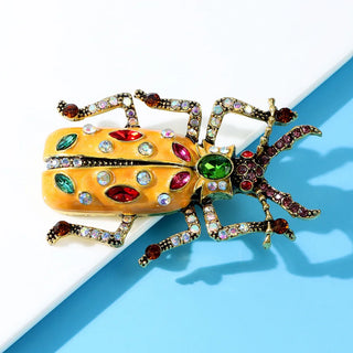 SKEDS New Arrival 2023 Women Men Exquisite Enamel Beetle Pins Brooches Fashion Unisex Suit Clothing Insect Badges Brooch Pin