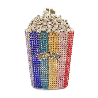 Elegant Crystal Popcorn Clutch Bags for Women Party Purse Red Evening Bags Wedding Bridal Day Clutches