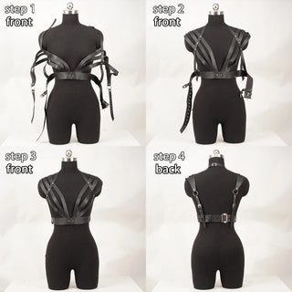 Fashion Belt Punk Waist-to-Shoulder Leather Body Harness Casual Wild Decoration Belts Gothic Clothing Accessories