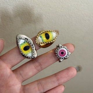 Vintage Colorful Evil Eye Rings Party Accessories
