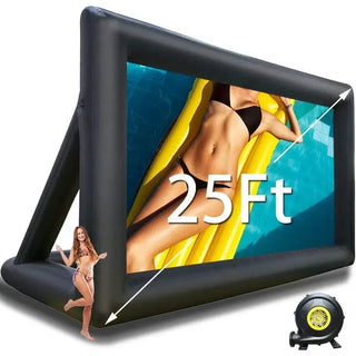Outdoor Halloween Movie Night 14-30Ft Inflatable Movie Screen with Stand Frame Movie Screen Use in Combination with blower