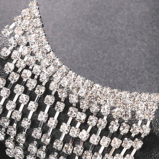 Stonefnas Long Tassel Ear Clip Earrings No Piercing for Women Rhinestone Ear Cuff Unusual 2024 Trend New Women's Jewelry Luxury