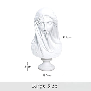 Veiled Lady Bust Greek Goddess Statue Classic Roman Mythology Gifts Maiden Sculpture Home Living Room Desk Bookshelf Decorations