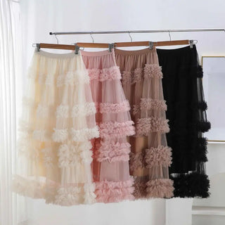 Ruffle SPRING Skirt Tiered Long Flowy Fairy Skirt