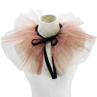 Tulle Ruffled Neck Collar Clown Mesh Choker Ruffle Collar Medieval Victorian Costume Collar