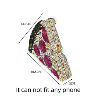 NEW drop women rhinestone purse funny pizza bag chic luxury Crystal Clutches