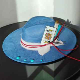 Retro Suede Fedora Hat Feather Accessories Fedora jazz Cap Panama Fashion Party Hats Autumn 2024