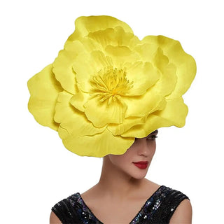 Exaggerated Rose Flowers Fascinator Hat Wedding Bridal Makeup Prom Photo Shoot Mardi Gras Headpiece