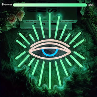 Evil Eyes Neon Signs, LED Green Eyes For Wall Decor, Halloween Neon Signs Neon Light Signs, For Bedroom Man Cave Party Gift
