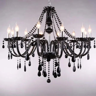 Modern Black Crystal Chandelier Gothic Light Decor For Living Room Bedroom Indoor Lamp Crystal Lustres de teto Led Ceiling Chandelier Fixture