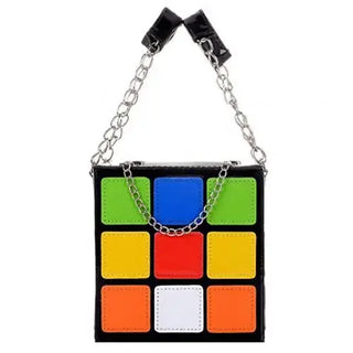 Chic Cubic Shape Box Handbags Designer Chains Totes Luxury Pu Leather Messenger Bag Ladies Personality Small Purses 2020