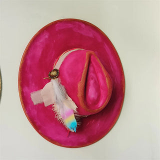 Retro Suede Fedora Hat Feather Accessories Fedora jazz Cap Panama Fashion Party Hats Autumn 2024