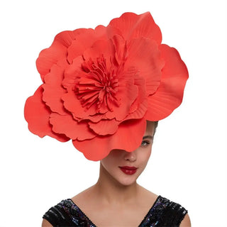 Exaggerated Rose Flowers Fascinator Hat Wedding Bridal Makeup Prom Photo Shoot Mardi Gras Headpiece