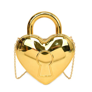 Heart purse Colorful Bright Acrylic Plastic Bag Lady Love Lock Shape Wedding Party Handbag Pink Gold Clutches Purse Women Top Handle Bags