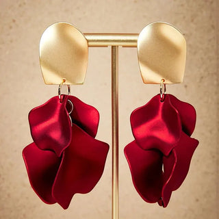 Petal Multicolored Flower Earrings Delicate Petal Tassel Stud Earring Temperament Everyday Party Accessories