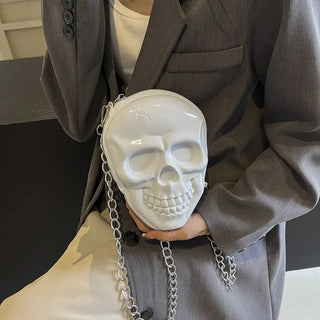 Shoulder Bag Halloween Funny Ghost Skull Bag Pu Leather Zipper Handbag Purse Small Crossbody