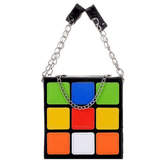 Chic Cubic Shape Box Handbags Designer Chains Totes Luxury Pu Leather Messenger Bag Ladies Personality Small Purses 2020