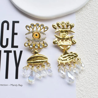 Baroque Style Vintage Metal Eyes Design Dangle Earrings Jewelry Fashion Exaggerated Lady Ears' Accessories