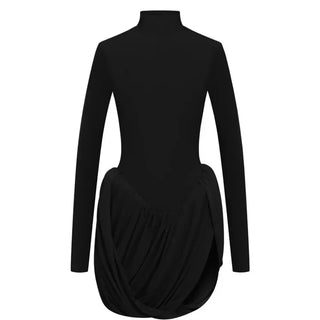 Turtleneck Backless Sexy Mini Dresses High Split Elegant Ladies Maxi Dress Long Sleeve Evening Party Dress Women's Bodycon Dress