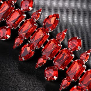 Faux Ruby Regal Red Geometric Necklace hollywood halloween Full Elegant Wedding Collar Torques 2024 Fashion Jewelry for Neck Gifts