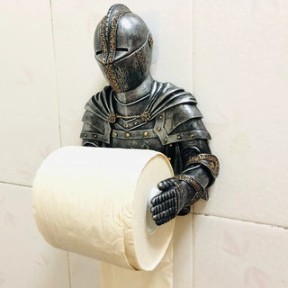 Medieval Statue Knight Toilet Paper Dispenser Wall Mounted Tissue Roll Holder Gothic Decor Paper Towel Holder Durable