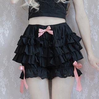 Lolita Maid Ruffle Shorts for Women Girls Cotton Pants Bloomers Kawaii Cute Safe Short Pants