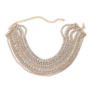Multilayers Crystal Chokers Necklaces Rhinestone Chains Fashion Statement Jewelry