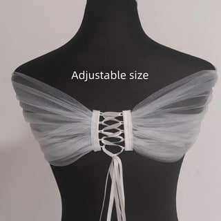 Mummy Bride Wrap Set Detachable Sleeve Bridal Shoulders Cover Party Bolero Transparent