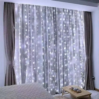6M USB Curtain String Lights Decor LED Garland Fairy Light 8 Mode Home Party Holiday Decoration